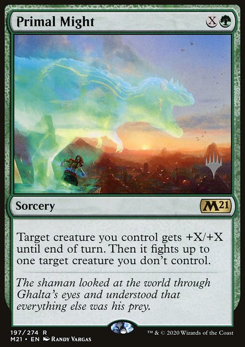 Primal Might, Core Set 2021 Promos #197p, Magic: The Gathering card