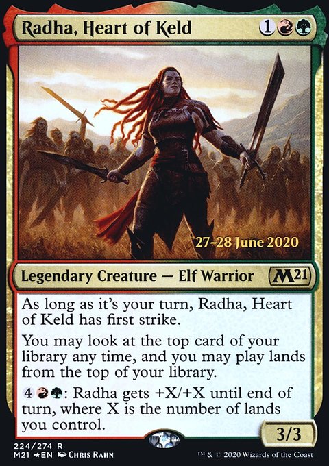 Radha, Heart of Keld, Core Set 2021 Promos #224s, Magic: The Gathering card