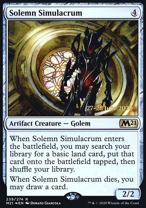 Solemn Simulacrum, Core Set 2021 Promos #239s, Magic: The Gathering card