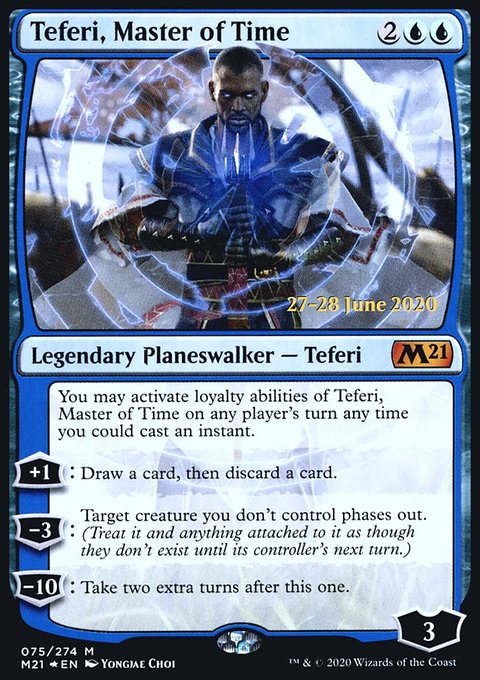 Teferi, Master of Time, Core Set 2021 Promos #75s, Magic: The Gathering card