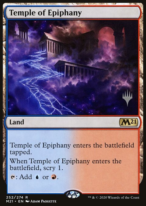Temple of Epiphany, Core Set 2021 Promos #252p, Magic: The Gathering card