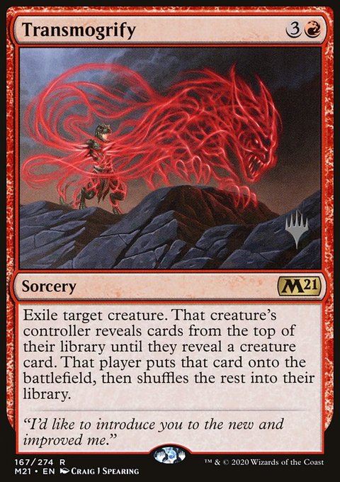 Transmogrify, Core Set 2021 Promos #167p, Magic: The Gathering card