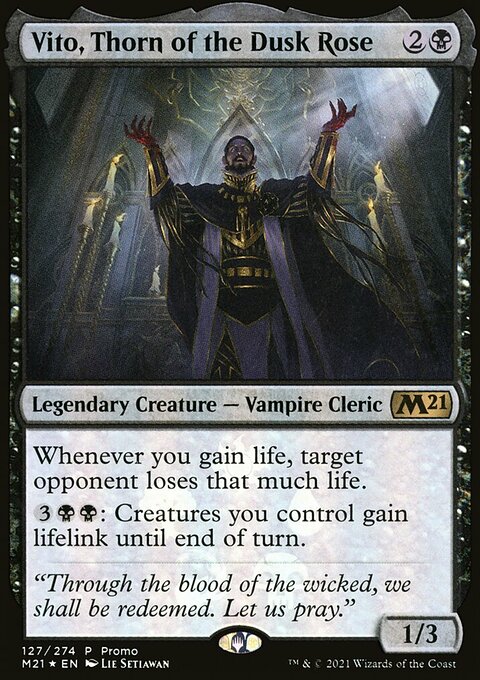 Vito, Thorn of the Dusk Rose, Core Set 2021 Promos #127★, Magic: The Gathering card