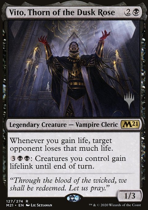 Vito, Thorn of the Dusk Rose, Core Set 2021 Promos #127p, Magic: The Gathering card