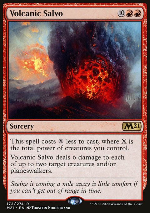 Volcanic Salvo, Core Set 2021 Promos #172p, Magic: The Gathering card