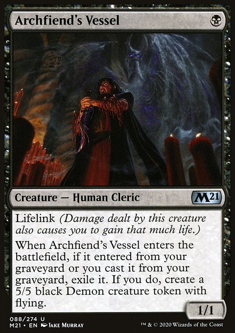 Archfiend's Vessel, Core Set 2021 #88, Magic: The Gathering card