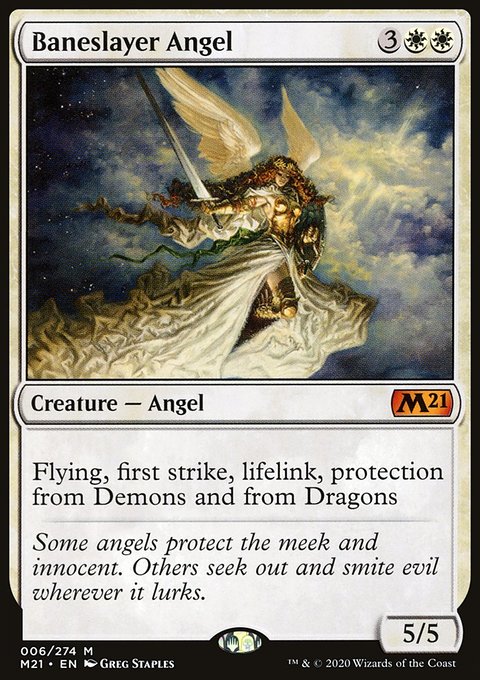 Baneslayer Angel, Core Set 2021 #6, Magic: The Gathering card