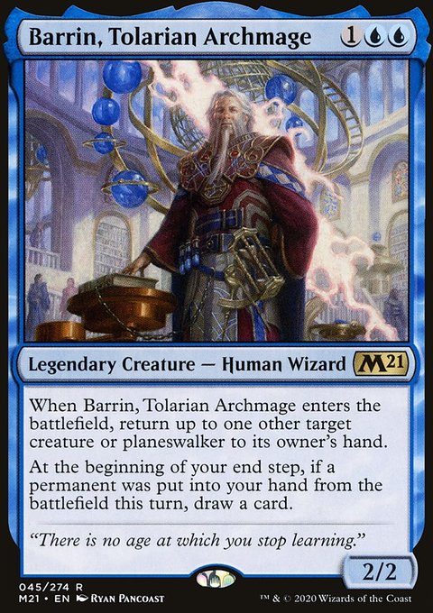 Barrin, Tolarian Archmage, Core Set 2021 #45, Magic: The Gathering card
