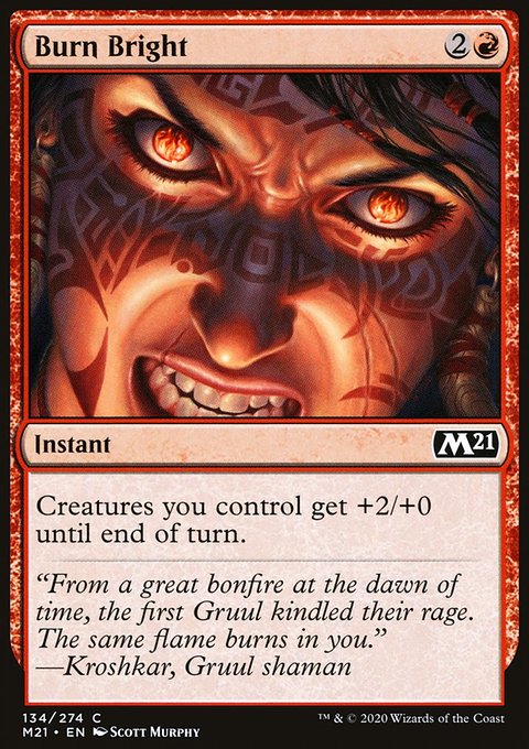 Burn Bright, Core Set 2021 #134, Magic: The Gathering card