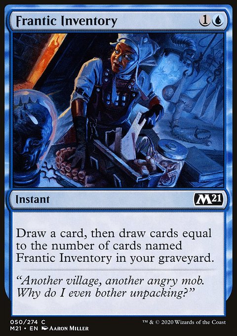 Frantic Inventory, Core Set 2021 #50, Magic: The Gathering card