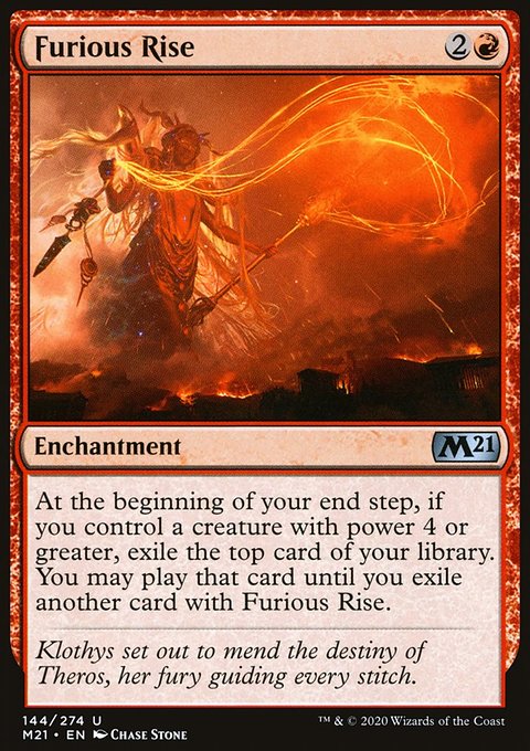 Furious Rise, Core Set 2021 #144, Magic: The Gathering card