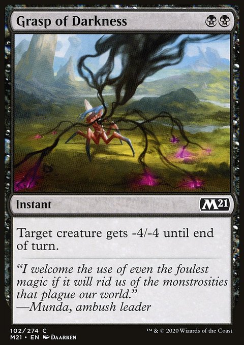 Grasp of Darkness, Core Set 2021 #102, Magic: The Gathering card