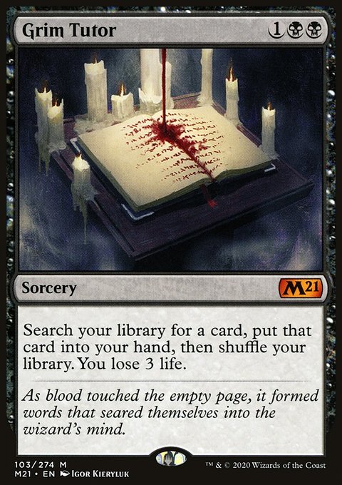 Grim Tutor, Core Set 2021 #103, Magic: The Gathering card