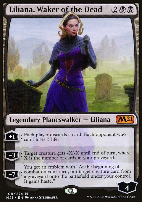 Liliana, Waker of the Dead, Core Set 2021 #108, Magic: The Gathering card