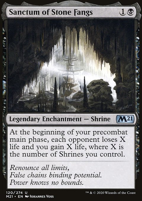 Sanctum of Stone Fangs, Core Set 2021 #120, Magic: The Gathering card