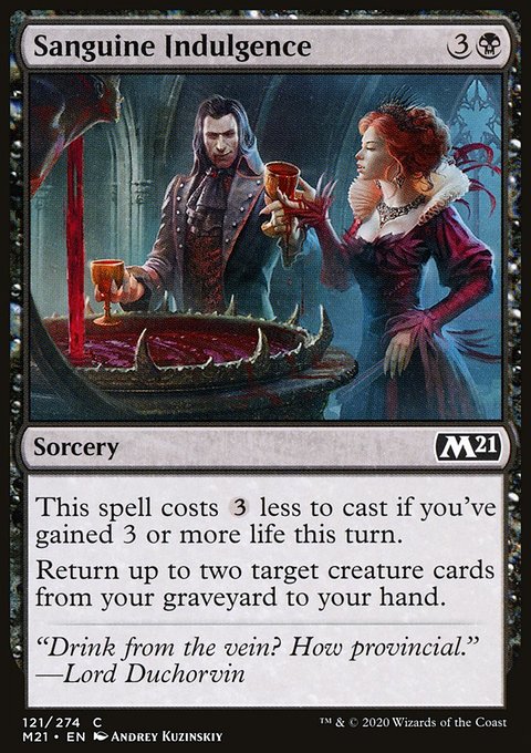 Sanguine Indulgence, Core Set 2021 #121, Magic: The Gathering card
