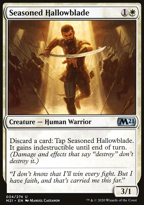 Seasoned Hallowblade, Core Set 2021 #34, Magic: The Gathering card