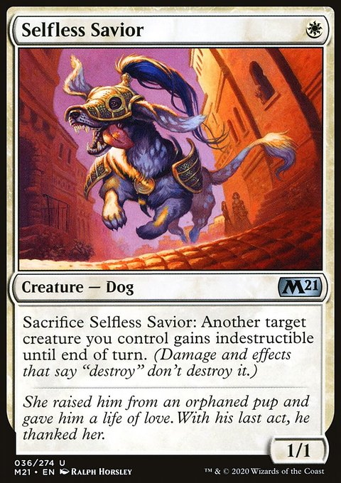 Selfless Savior, Core Set 2021 #36, Magic: The Gathering card