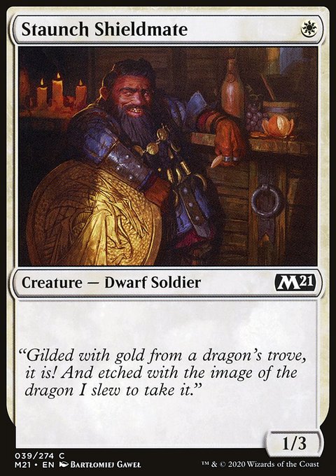 Staunch Shieldmate, Core Set 2021 #39, Magic: The Gathering card