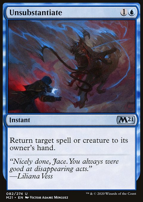 Unsubstantiate, Core Set 2021 #82, Magic: The Gathering card
