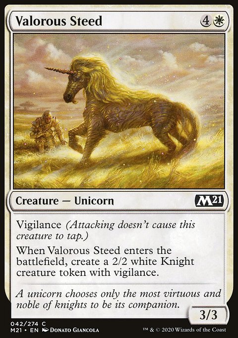 Valorous Steed, Core Set 2021 #42, Magic: The Gathering card