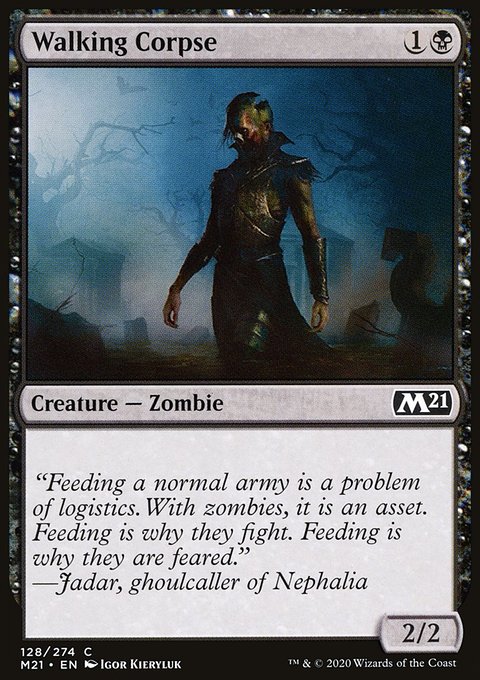Walking Corpse, Core Set 2021 #128, Magic: The Gathering card