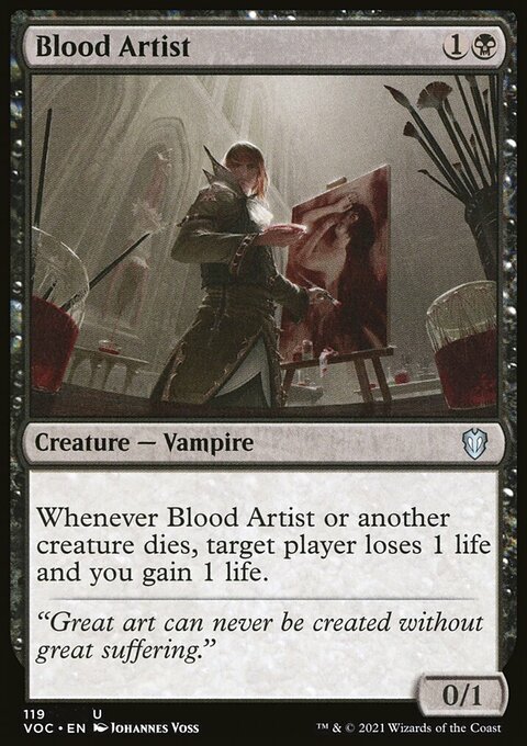 Blood Artist, Crimson Vow Commander #119, Magic: The Gathering card