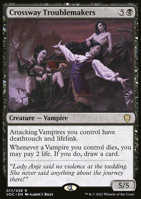Crossway Troublemakers, Crimson Vow Commander #17, Magic: The Gathering card