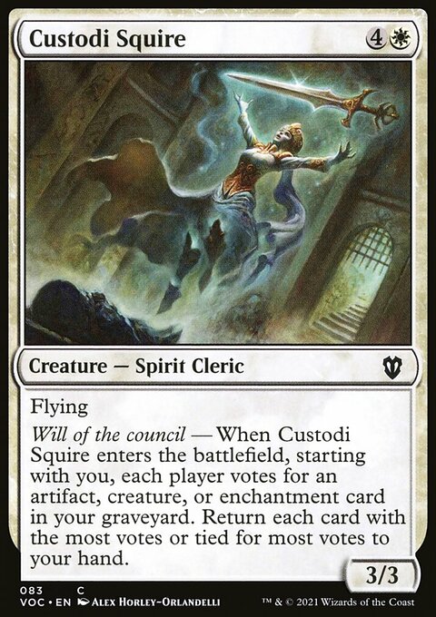 Custodi Squire, Crimson Vow Commander #83, Magic: The Gathering card