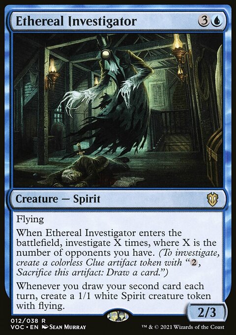 Ethereal Investigator, Crimson Vow Commander #12, Magic: The Gathering card