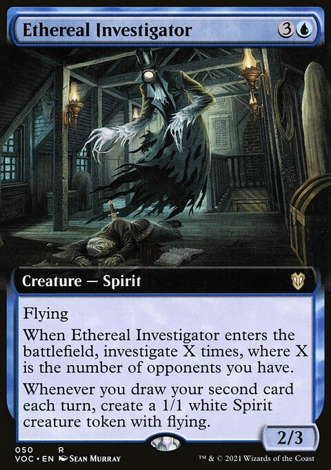 Ethereal Investigator, Crimson Vow Commander #50, Magic: The Gathering card
