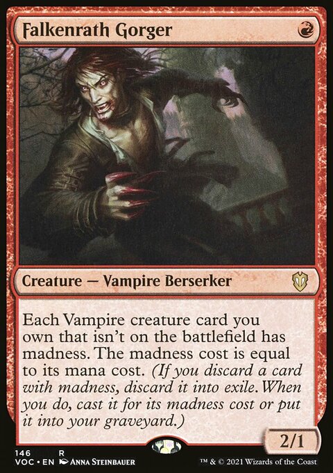 Falkenrath Gorger, Crimson Vow Commander #146, Magic: The Gathering card