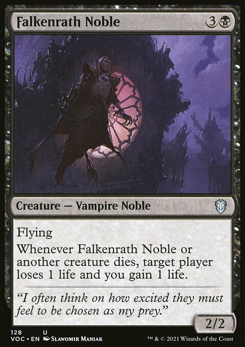 Falkenrath Noble, Crimson Vow Commander #128, Magic: The Gathering card