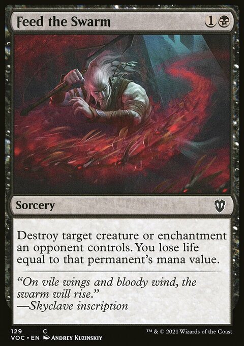 Feed the Swarm, Crimson Vow Commander #129, Magic: The Gathering card