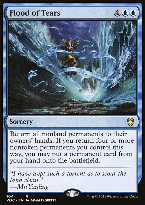 Flood of Tears, Crimson Vow Commander #104, Magic: The Gathering card