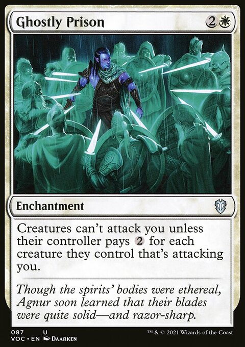 Ghostly Prison, Crimson Vow Commander #87, Magic: The Gathering card