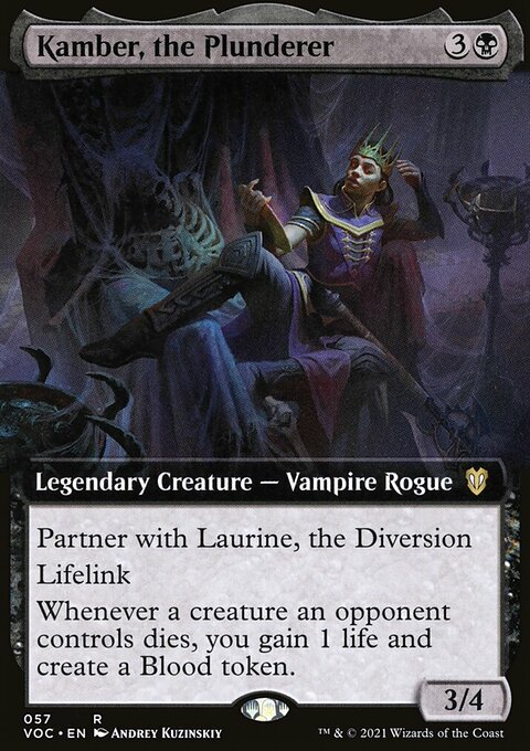 Kamber, the Plunderer, Crimson Vow Commander #57, Magic: The Gathering card