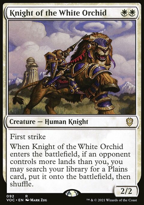 Knight of the White Orchid, Crimson Vow Commander #92, Magic: The Gathering card