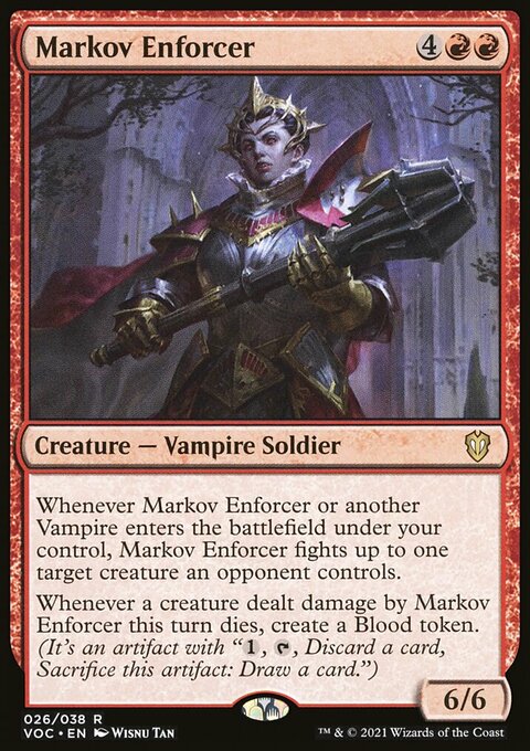 Markov Enforcer, Crimson Vow Commander #26, Magic: The Gathering card