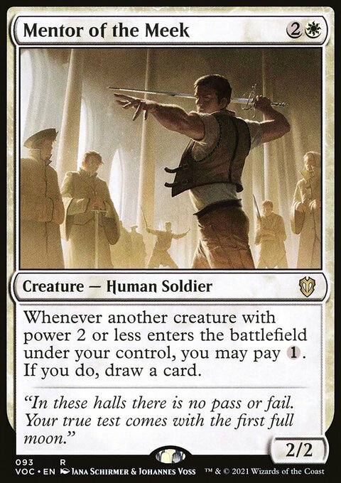 Mentor of the Meek, Crimson Vow Commander #93, Magic: The Gathering card