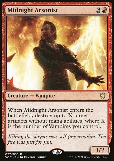 Midnight Arsonist, Crimson Vow Commander #27, Magic: The Gathering card