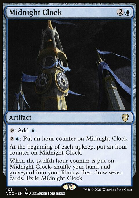 Midnight Clock, Crimson Vow Commander #108, Magic: The Gathering card