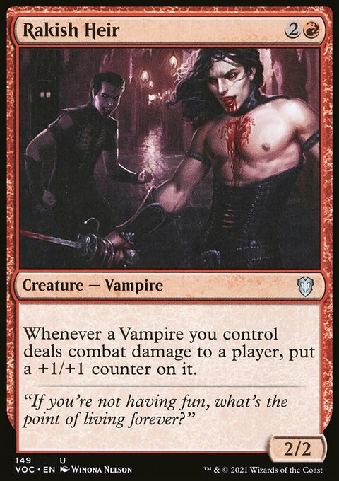 Rakish Heir, Crimson Vow Commander #149, Magic: The Gathering card