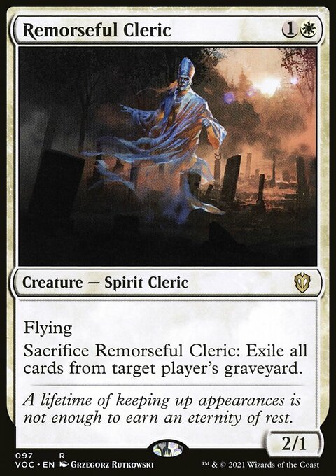 Remorseful Cleric, Crimson Vow Commander #97, Magic: The Gathering card