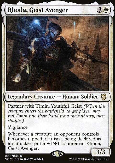 Rhoda, Geist Avenger, Crimson Vow Commander #8, Magic: The Gathering card