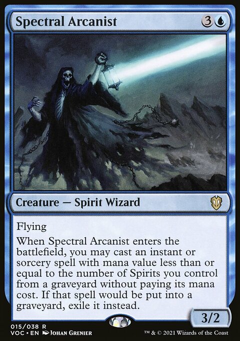 Spectral Arcanist, Crimson Vow Commander #15, Magic: The Gathering card