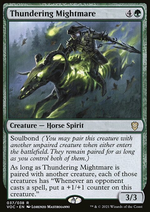 Thundering Mightmare, Crimson Vow Commander #37, Magic: The Gathering card