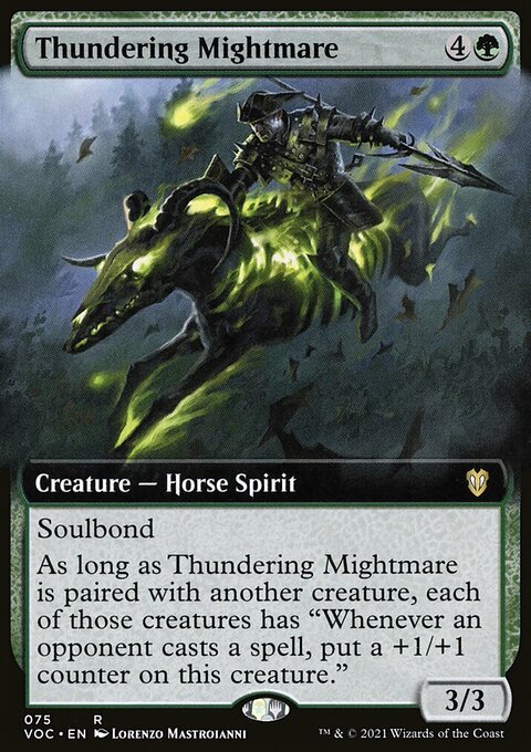 Thundering Mightmare, Crimson Vow Commander #75, Magic: The Gathering card