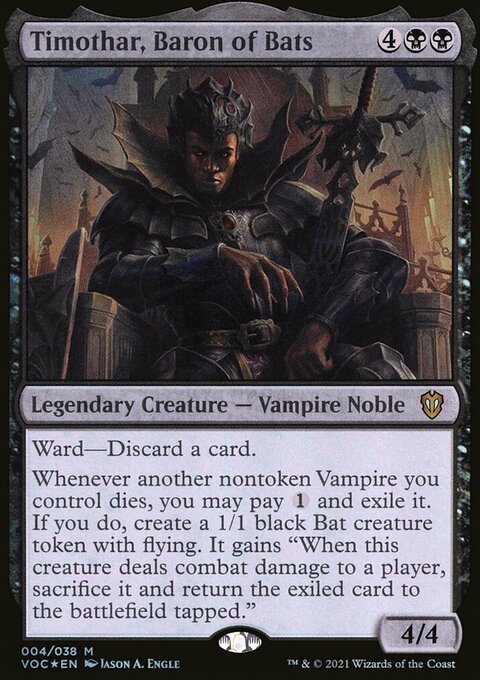 Timothar, Baron of Bats, Crimson Vow Commander #4, Magic: The Gathering card