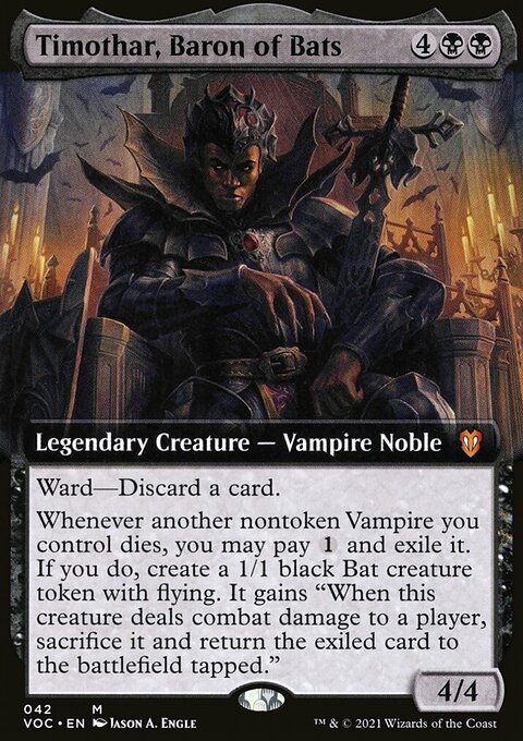 Timothar, Baron of Bats, Crimson Vow Commander #42, Magic: The Gathering card